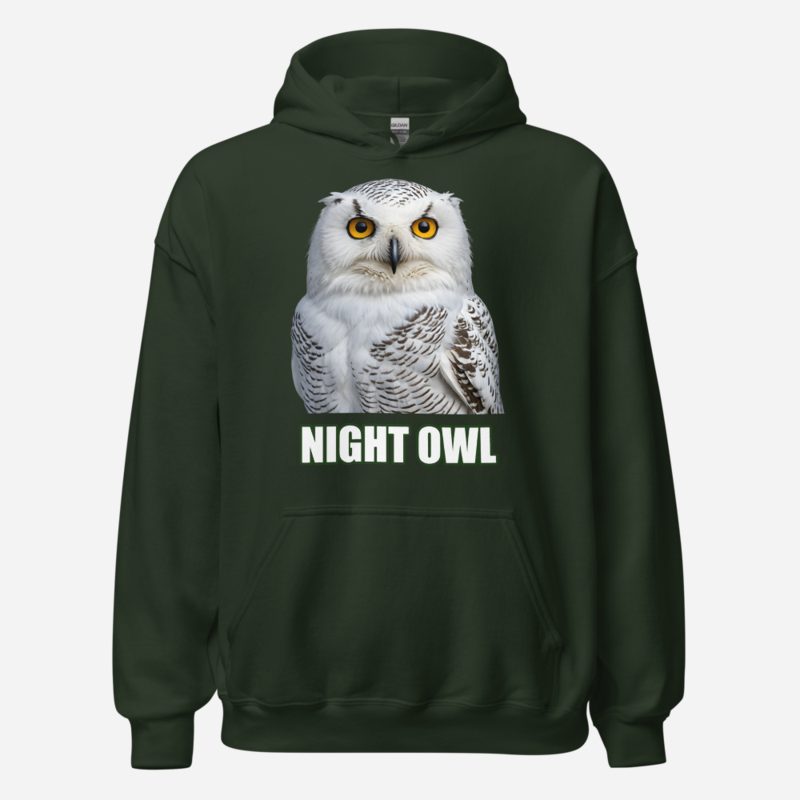 Animal Viewology Night Owl Hoodie in Forest Green