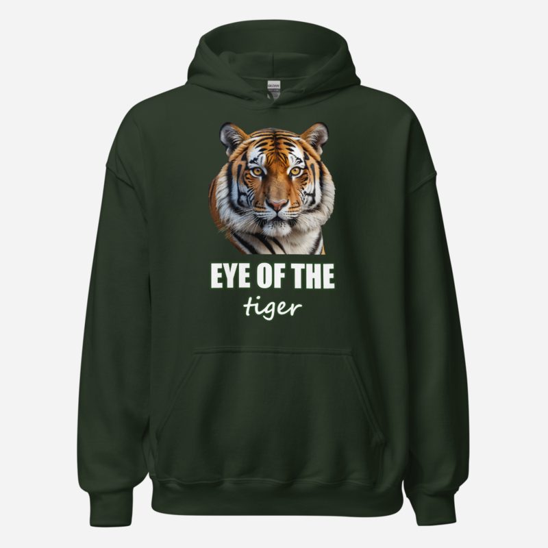 Animal Viewology Eye Of The Tiger Hoodie Forest Green