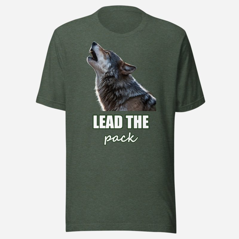 Animal Viewology Lead The Pack Wolf Tee Heather Forest