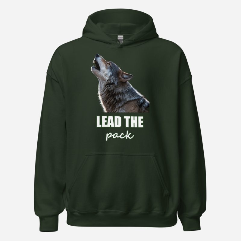 Animal Viewology Lead The Pack Wolf Hoodie Forest Green