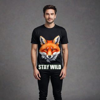 Animal Viewology Stay Wild Fox Tee AI model